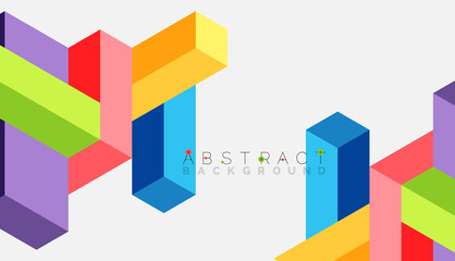 Abstract background. 3d cubes, cubic elements and blocks. Techno or business concept for wallpaper, banner, background, landing page