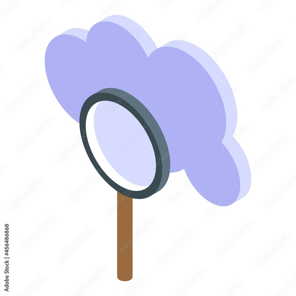 Poster data cloud icon isometric vector. database technology. storage service