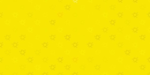 Dark green, yellow vector pattern with coronavirus elements.