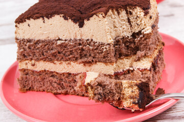 Tasty tiramisu cake for different occasions. Delicious dessert