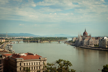 View of the Hungarian Parliament and Danube River form Buda Castle