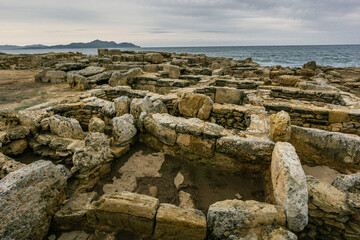 Necrópolis de Son Real , conjunto de construcciones funerarias , término municipal de Santa Margalida, Mallorca, balearic islands, spain, europe