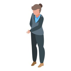 Businesswoman icon isometric vector. Business girl. Happy female