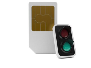 SIM card with green traffic light