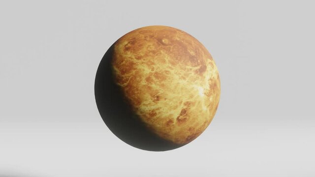3D modeling planet Venus on a white background. Concept 3d render element