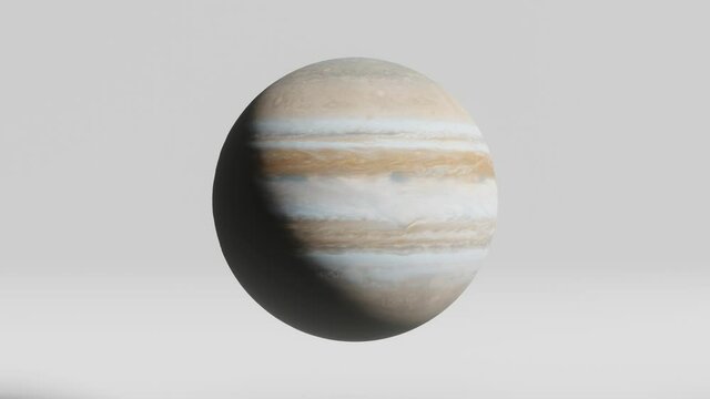 3D modeling planet Jupiter on a white background. Concept 3d render element