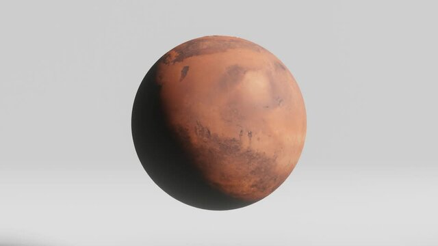 3D modeling planet Mars on a white background. Concept 3d render element