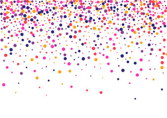 Yellow Isolated Round Texture. Circle Rainbow Illustration. Red Confetti Festive. Dot Multicolor Circular Frame. Gift Background.