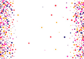 Yellow Splash Dot Texture. Confetti Happiness Wallpaper. Purple Round Event. Circle Red Christmas Illustration. Group Frame.