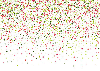 Geometric Red Decor Illustration. Palette Dot Mosaic. Green Pattern Square Wallpaper. Confetti Grid Texture.