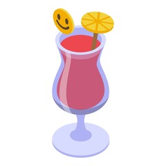 Summer cocktail icon isometric vector. Drink party. Tropical beach