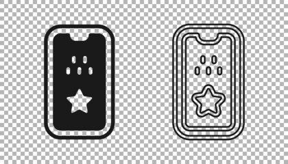 Black Taxi mobile app icon isolated on transparent background. Mobile application taxi. Vector