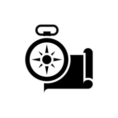 Compass vector solid icon style illustration. Eps 10 file