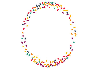 Colorful Leaf Vector White Background. Bright Foliage Plant Pattern. Decoration Confetti Set. Red Foliage Texture.