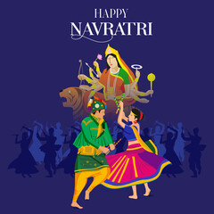 COuple PLaying Garba Navratri Goddess Ma Ambe
