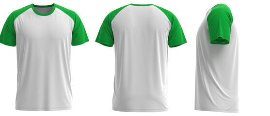  Raglan Short sleeve T-shirt [ Green + White]