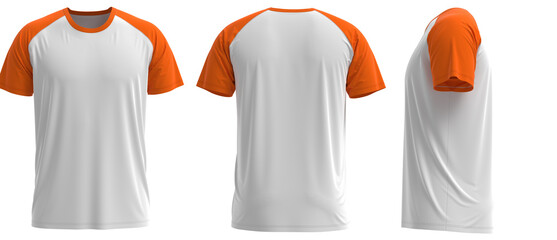  Raglan Short sleeve T-shirt  [ Orange + White]