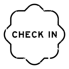 Grunge black check in word rubber seal stamp on white background
