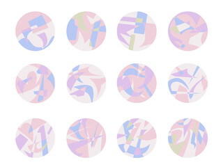 Abstract story highlights covers. Hand drawn vector social media highlights icons