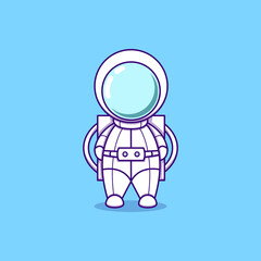 Astronaut cartoon vector icon illustration. science technology icon concept