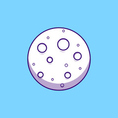 Moon cartoon vector icon illustration, science technology icon concept.