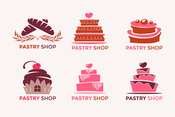 Sweet Cake and Bakery Shop Emblem Collection Pack Set