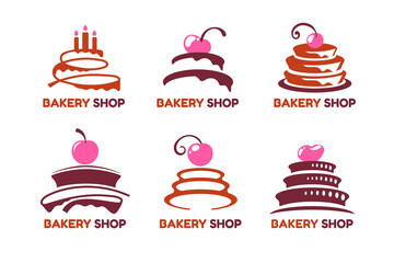 Sweet Cake and Bakery Shop Emblem Collection Pack Set