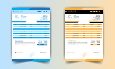 Invoice Template  Design For Business | Invoice Minimal Design | Bill Form Business Invoice Set