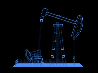 X-ray crude oil pump or oil rig