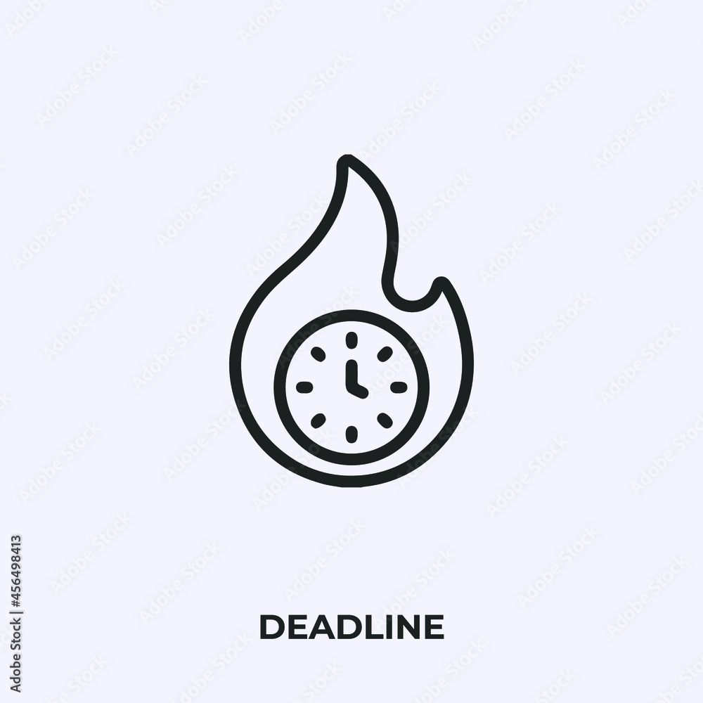Poster deadline icon vector. linear style sign for mobile concept and web design. deadline symbol illustrat