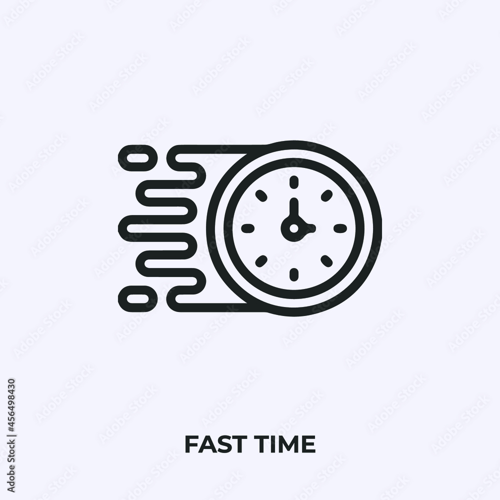 Poster fast time icon vector. linear style sign for mobile concept and web design. breast symbol illustrati