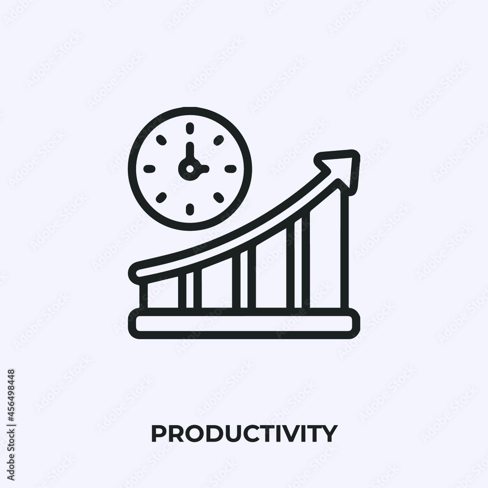 Poster productivity icon vector. linear style sign for mobile concept and web design. productivity symbol i