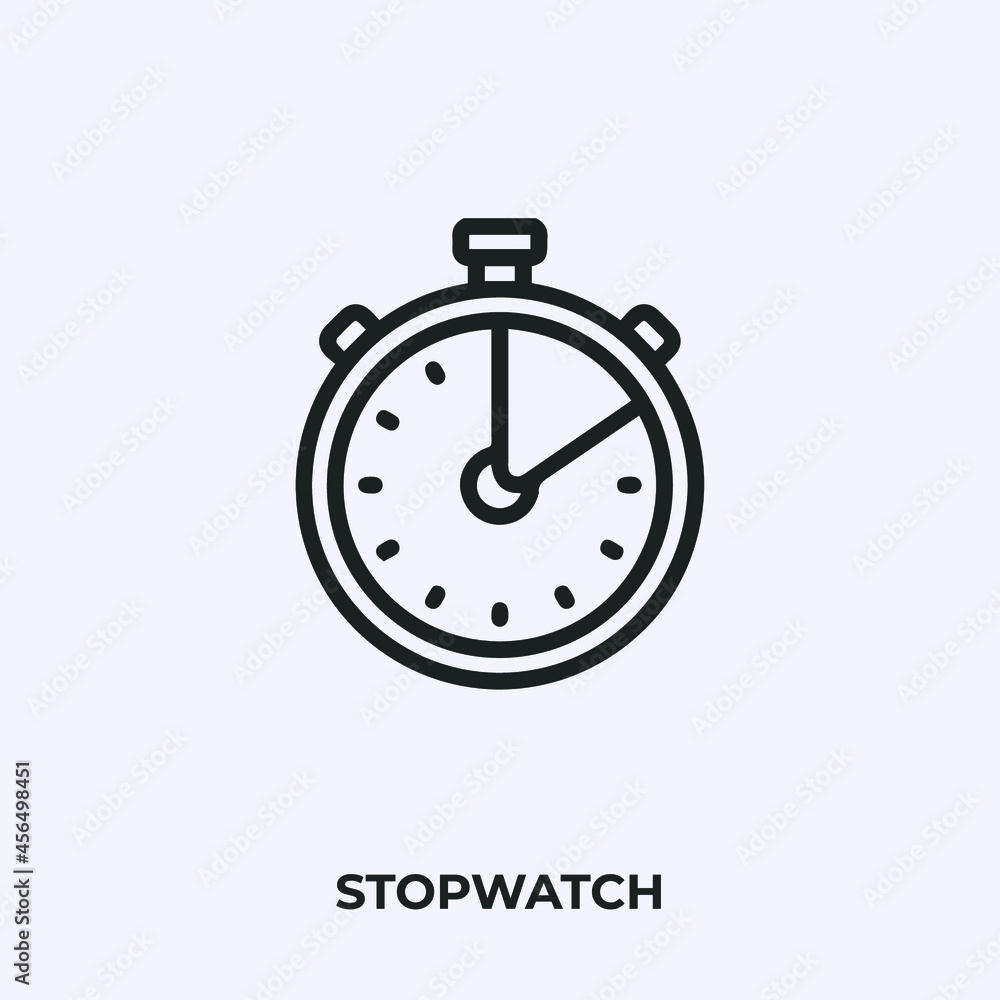 Poster stopwatch icon vector. linear style sign for mobile concept and web design. stopwatch symbol illustr