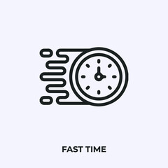 fast time icon vector. Linear style sign for mobile concept and web design. breast symbol illustration. Pixel vector graphics - Vector.