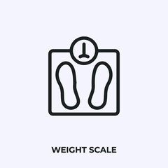 weight scale icon vector. Linear style sign for mobile concept and web design. weight scale symbol illustration. Pixel vector graphics - Vector.