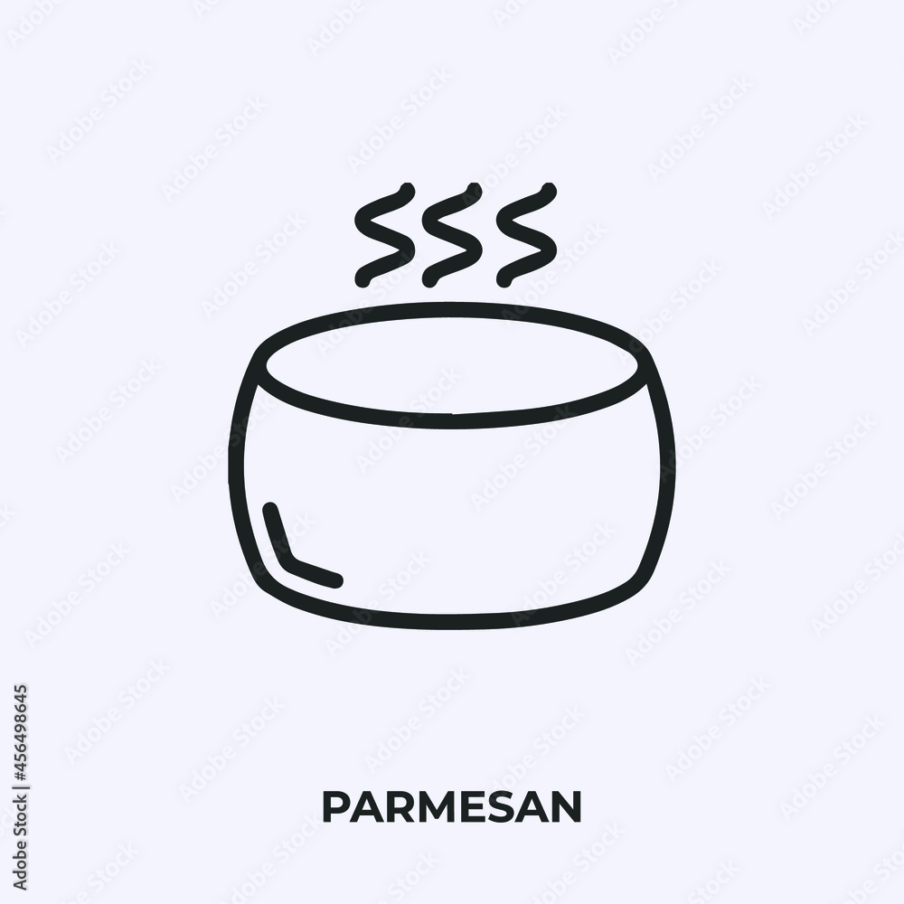 Poster parmesan icon vector. linear style sign for mobile concept and web design. parmesan symbol illustrat