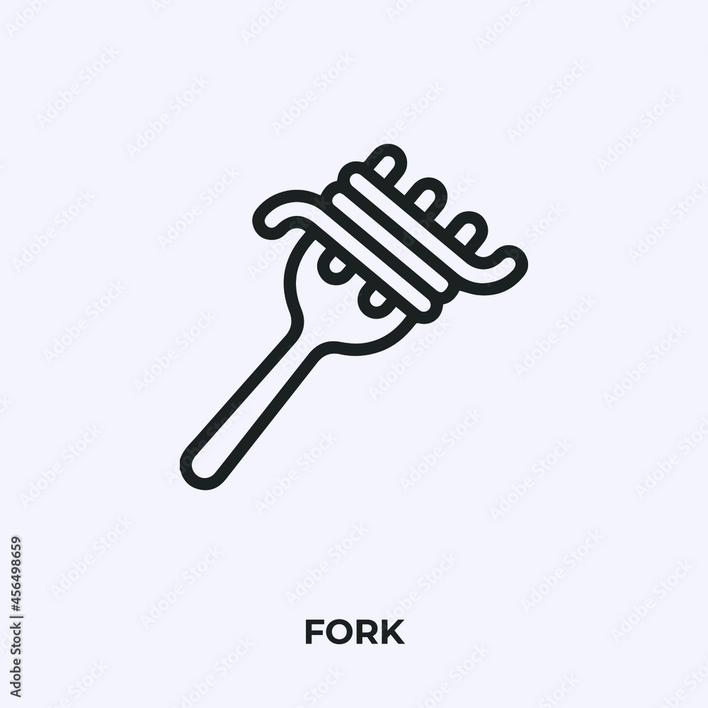 Poster fork icon vector. linear style sign for mobile concept and web design. fork symbol illustration. pix