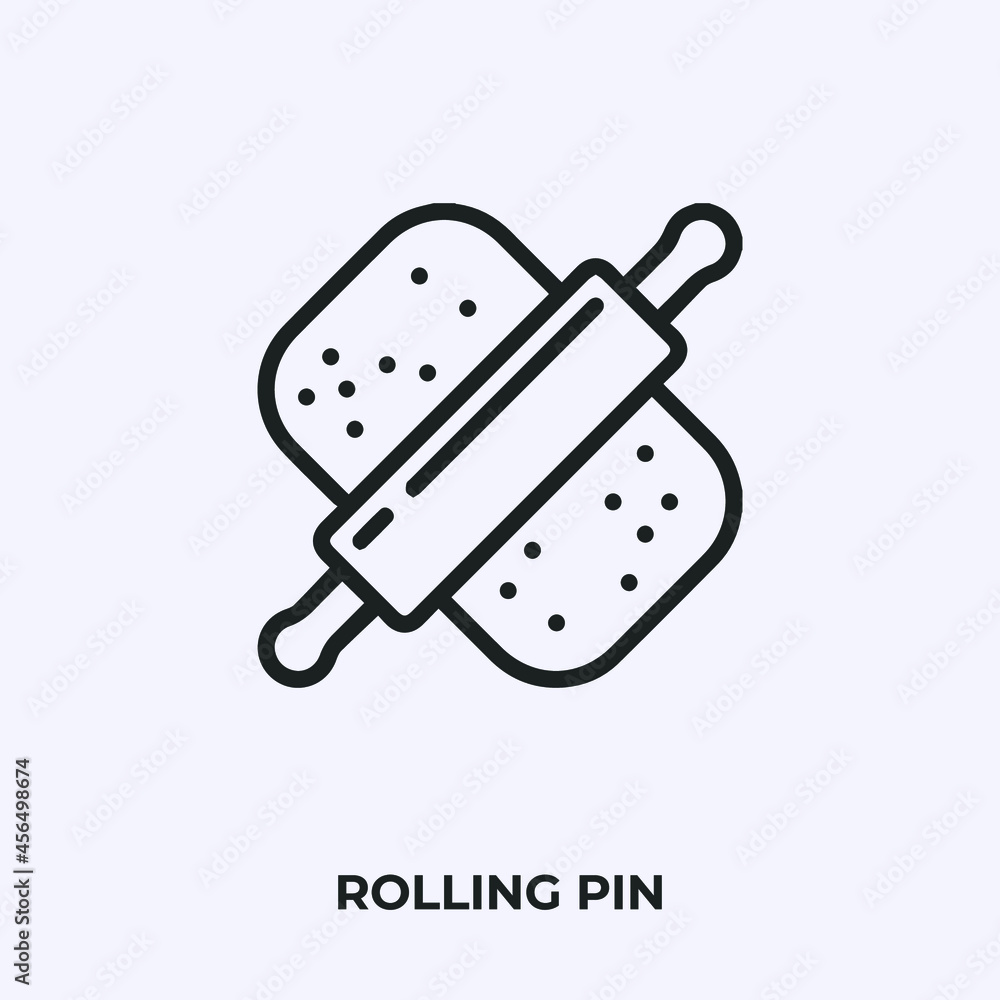 Poster rolling pin icon vector. linear style sign for mobile concept and web design. rolling pin symbol ill