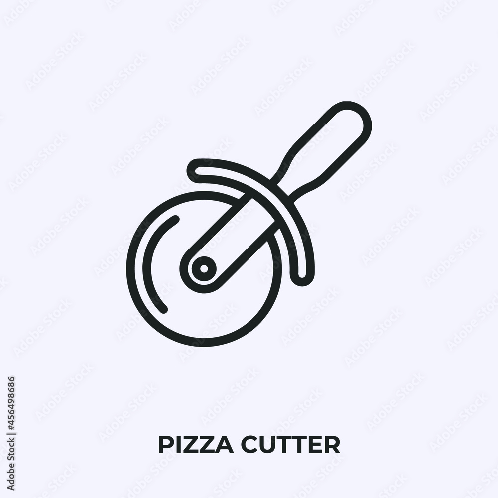 Poster pizza cutter icon vector. linear style sign for mobile concept and web design. pizza cutter symbol i