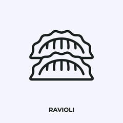 ravioli icon vector. Linear style sign for mobile concept and web design. ravioli symbol illustration. Pixel vector graphics - Vector.