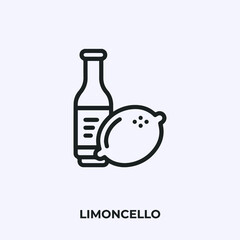 limoncello icon vector. Linear style sign for mobile concept and web design. limoncello symbol illustration. Pixel vector graphics - Vector.