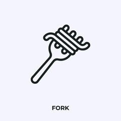 fork icon vector. Linear style sign for mobile concept and web design. fork symbol illustration. Pixel vector graphics - Vector.