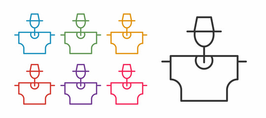 Set line Scarecrow icon isolated on white background. Set icons colorful. Vector