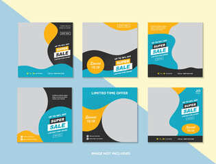 Set of Modern Flash Sale Banner. Big Sale Special Offer Template Promotion. Gradient Illustration in Colored Style