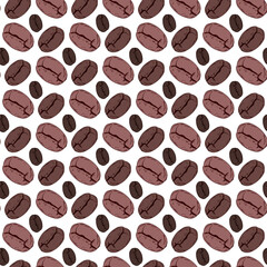 Seamless vector pattern with coffee beans