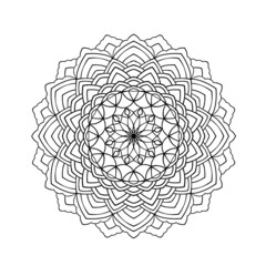 Mandala pattern. Ethnic decorative element. Hand drawn background in circle.