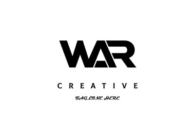 creative three latter WAR logo design