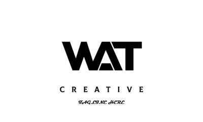 creative three latter WAT logo design