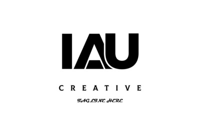 creative three latter IAU logo design