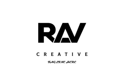 creative three latter RAV logo design